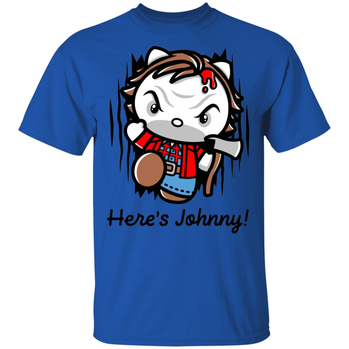 T-Shirts Royal / S Heres Johnny Kitty T-Shirt