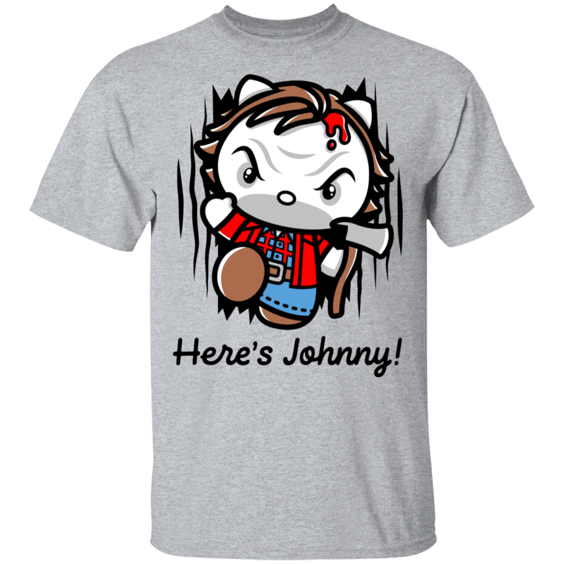 T-Shirts Sport Grey / S Heres Johnny Kitty T-Shirt