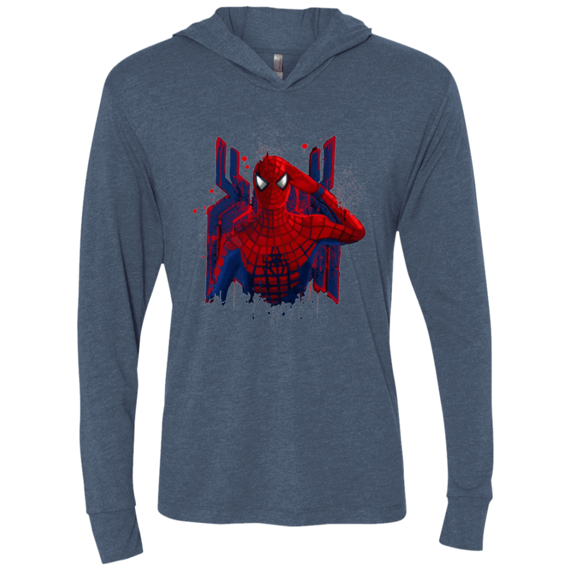 T-Shirts Indigo / X-Small Hero of NY Triblend Long Sleeve Hoodie Tee