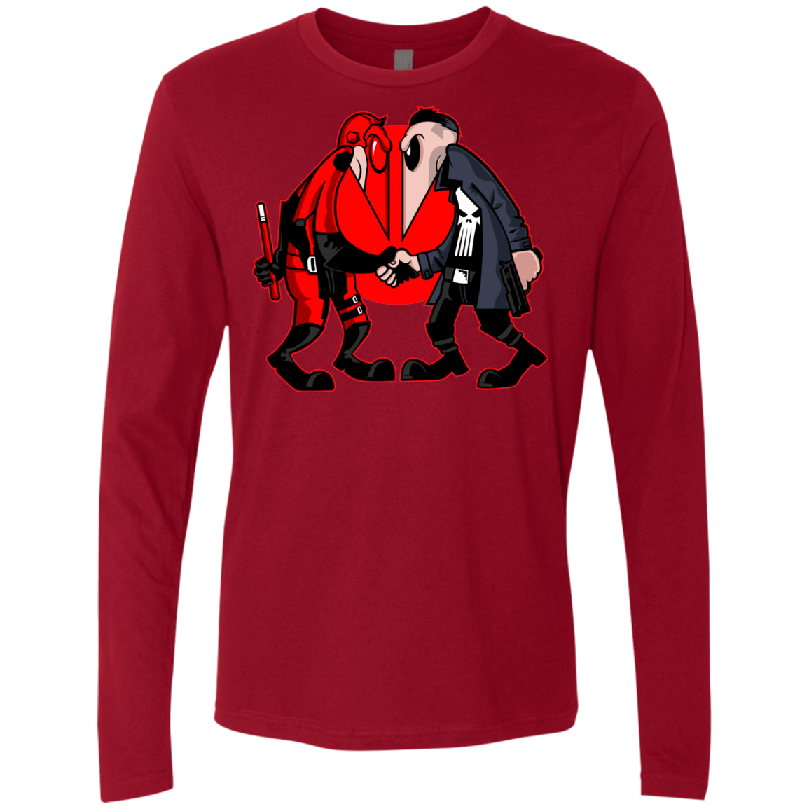 T-Shirts Cardinal / S Hero vs Antihero Men's Premium Long Sleeve