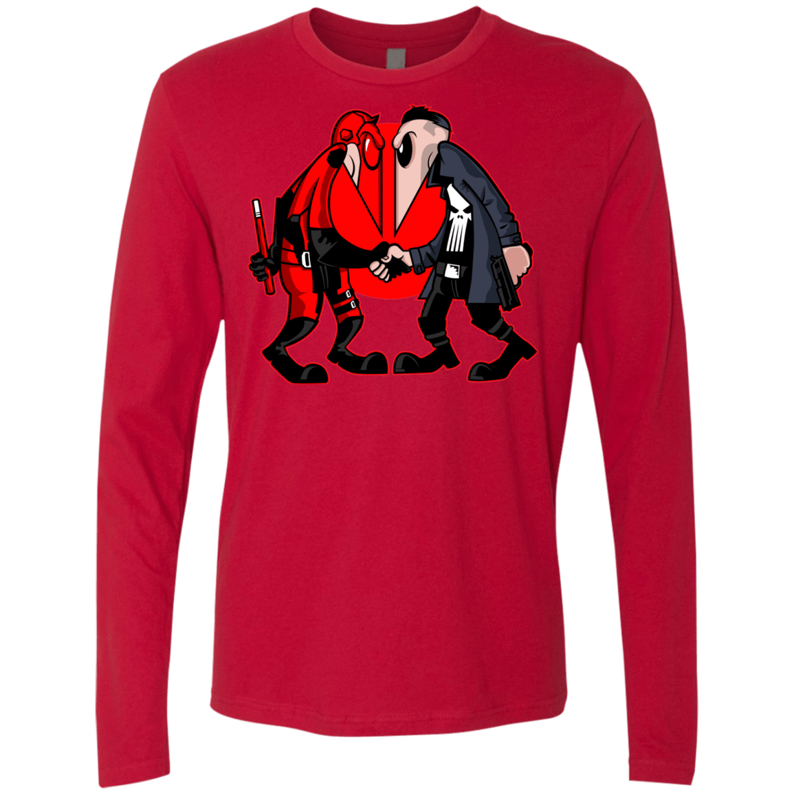 T-Shirts Red / S Hero vs Antihero Men's Premium Long Sleeve
