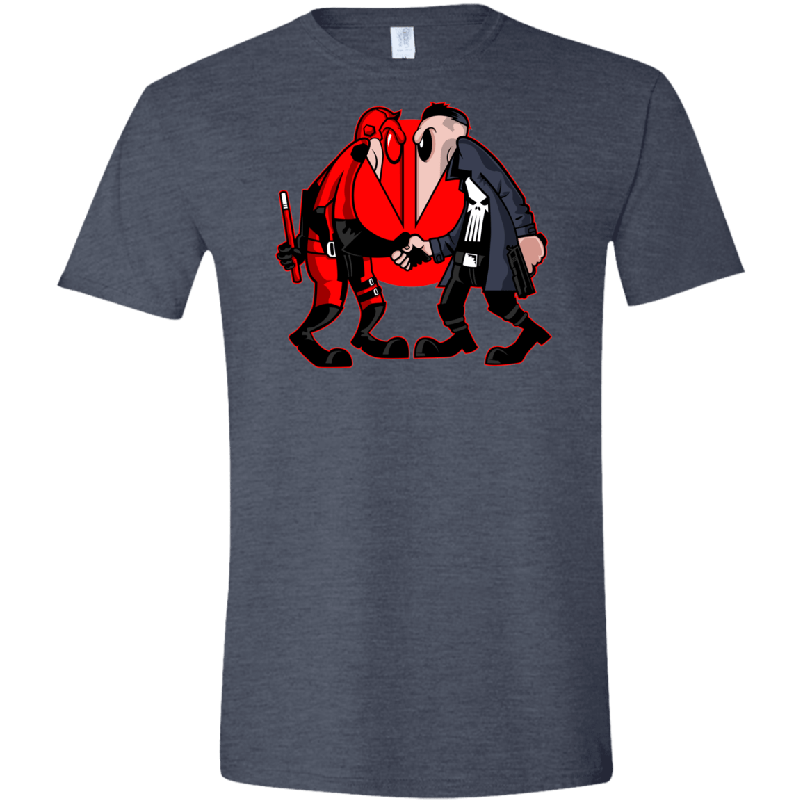 T-Shirts Heather Navy / S Hero vs Antihero Men's Semi-Fitted Softstyle