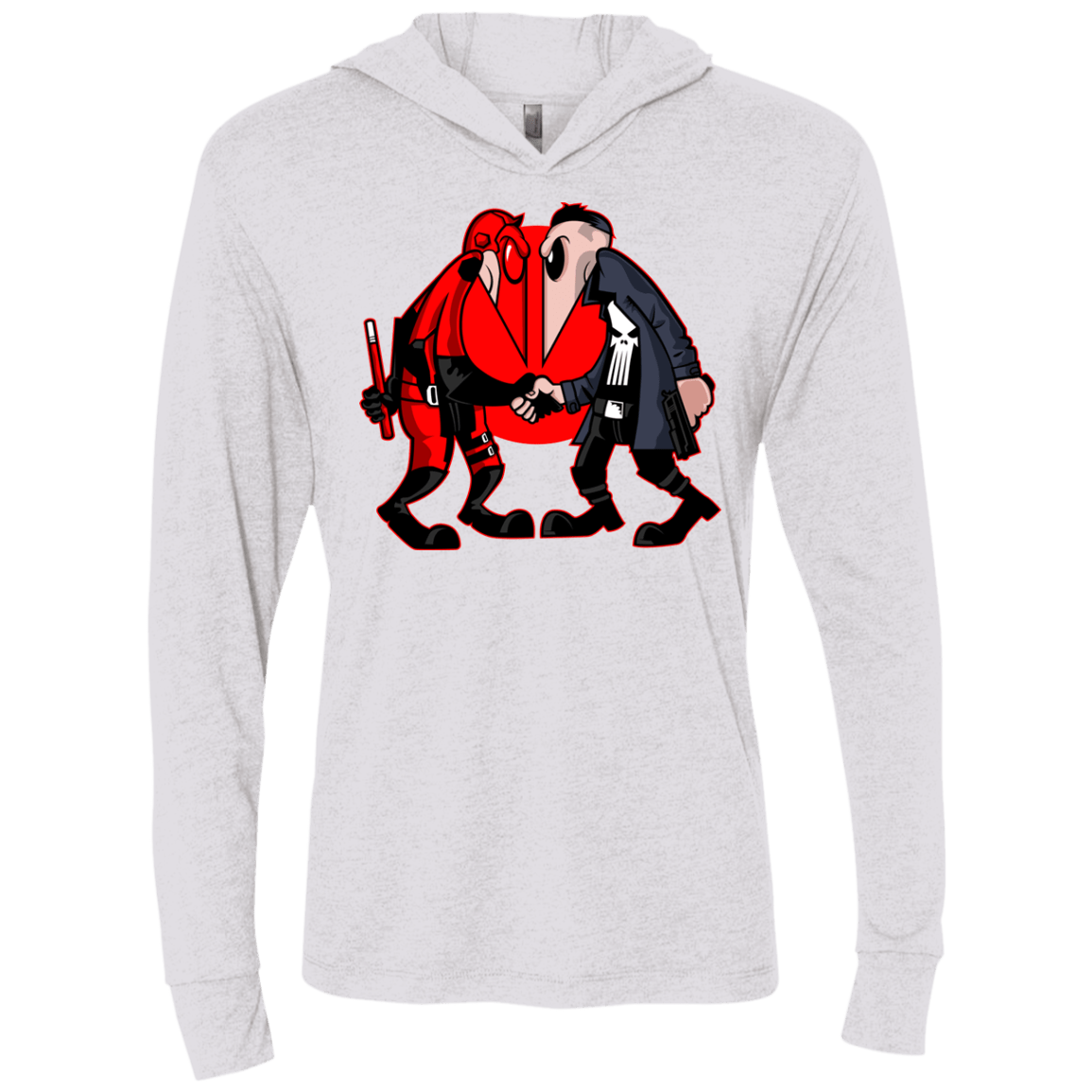 T-Shirts Heather White / X-Small Hero vs Antihero Triblend Long Sleeve Hoodie Tee