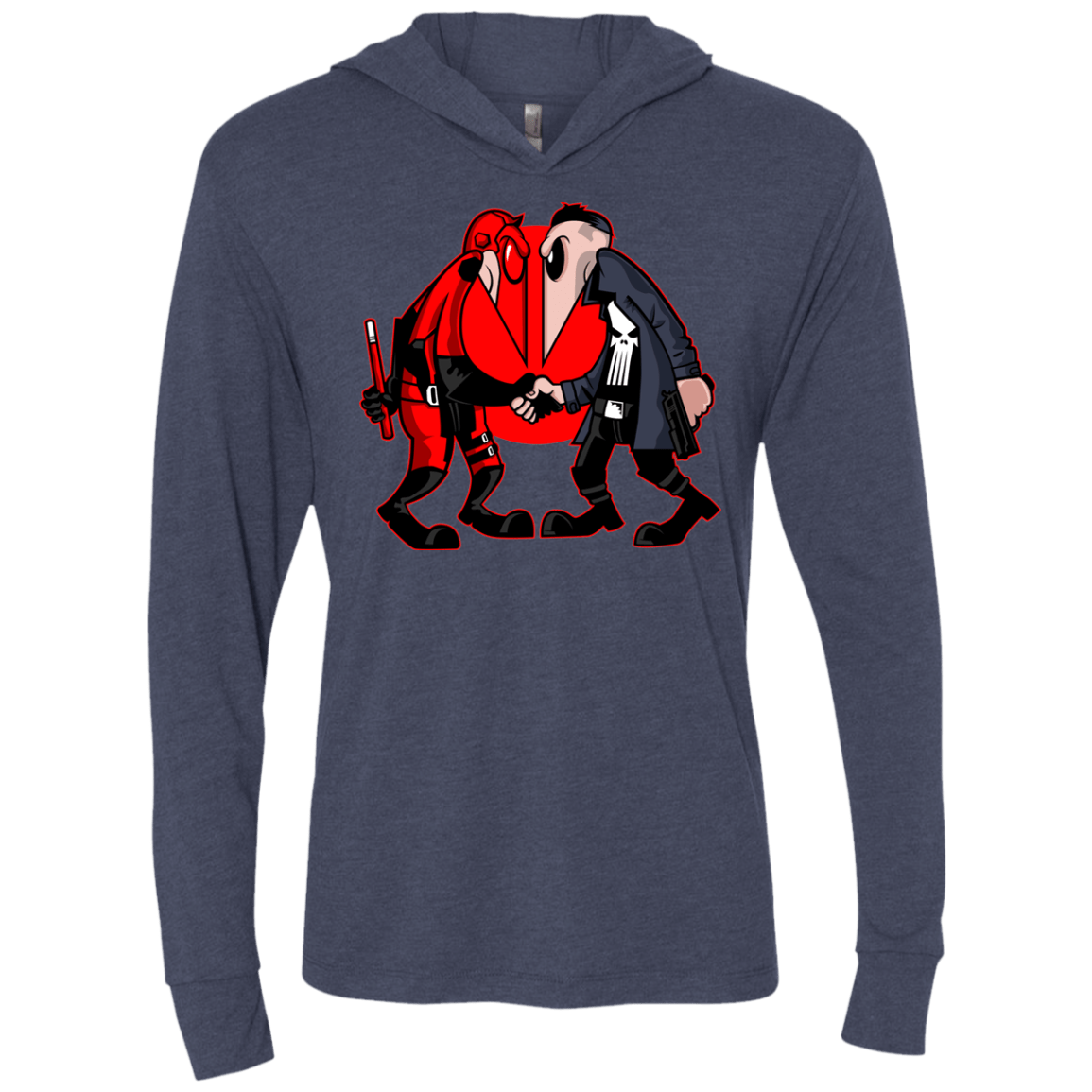 T-Shirts Vintage Navy / X-Small Hero vs Antihero Triblend Long Sleeve Hoodie Tee