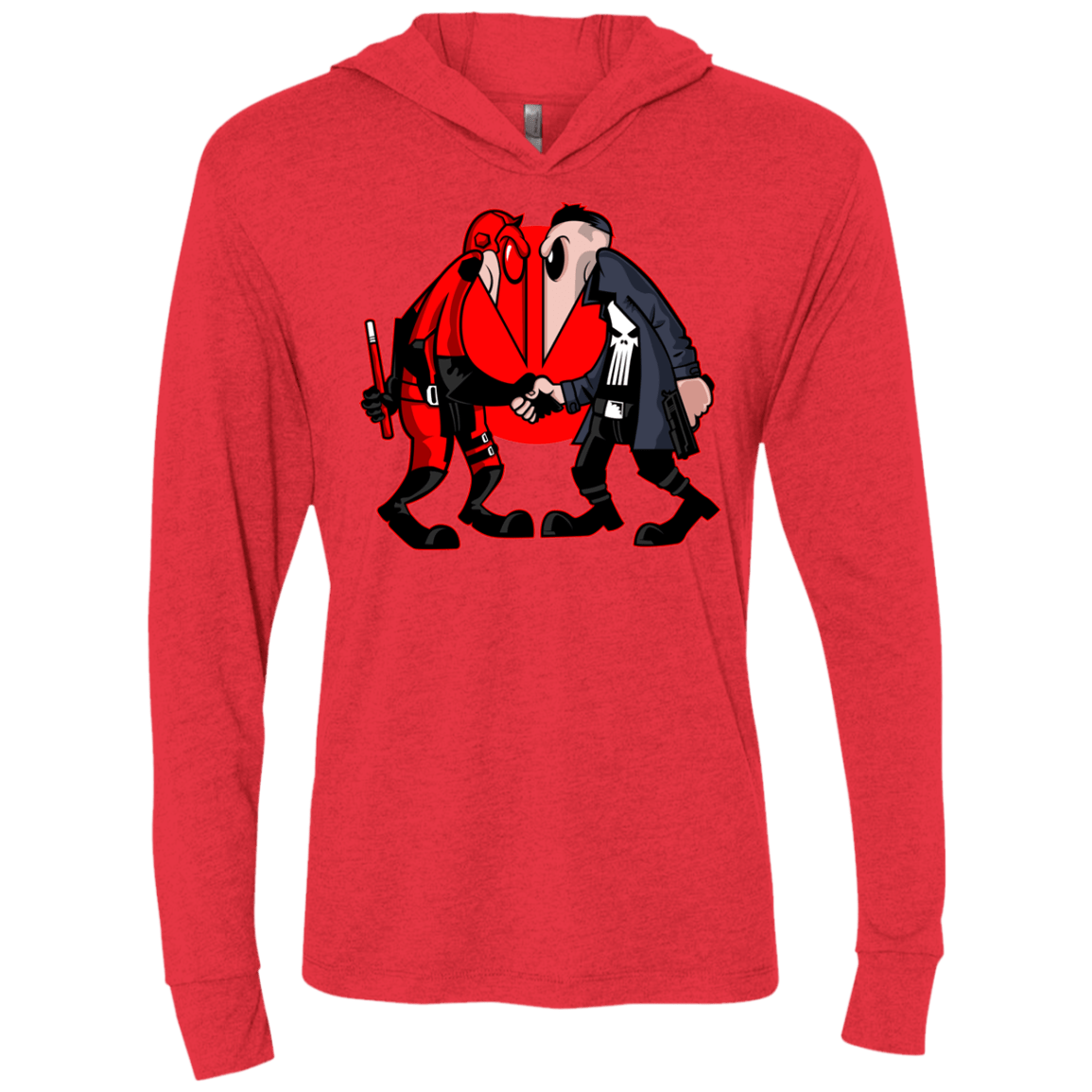 T-Shirts Vintage Red / X-Small Hero vs Antihero Triblend Long Sleeve Hoodie Tee