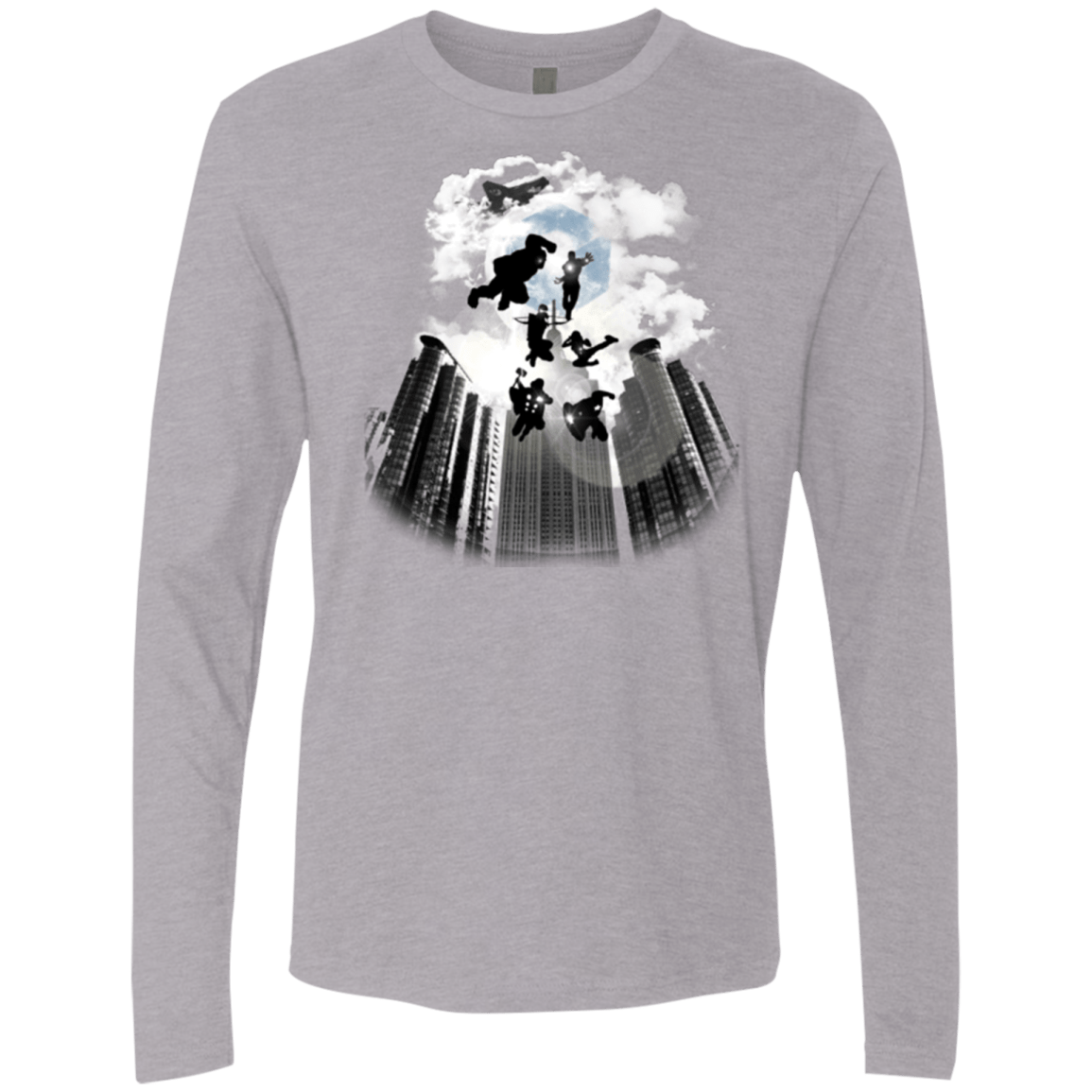 T-Shirts Heather Grey / Small Heroes Assemble!! Men's Premium Long Sleeve