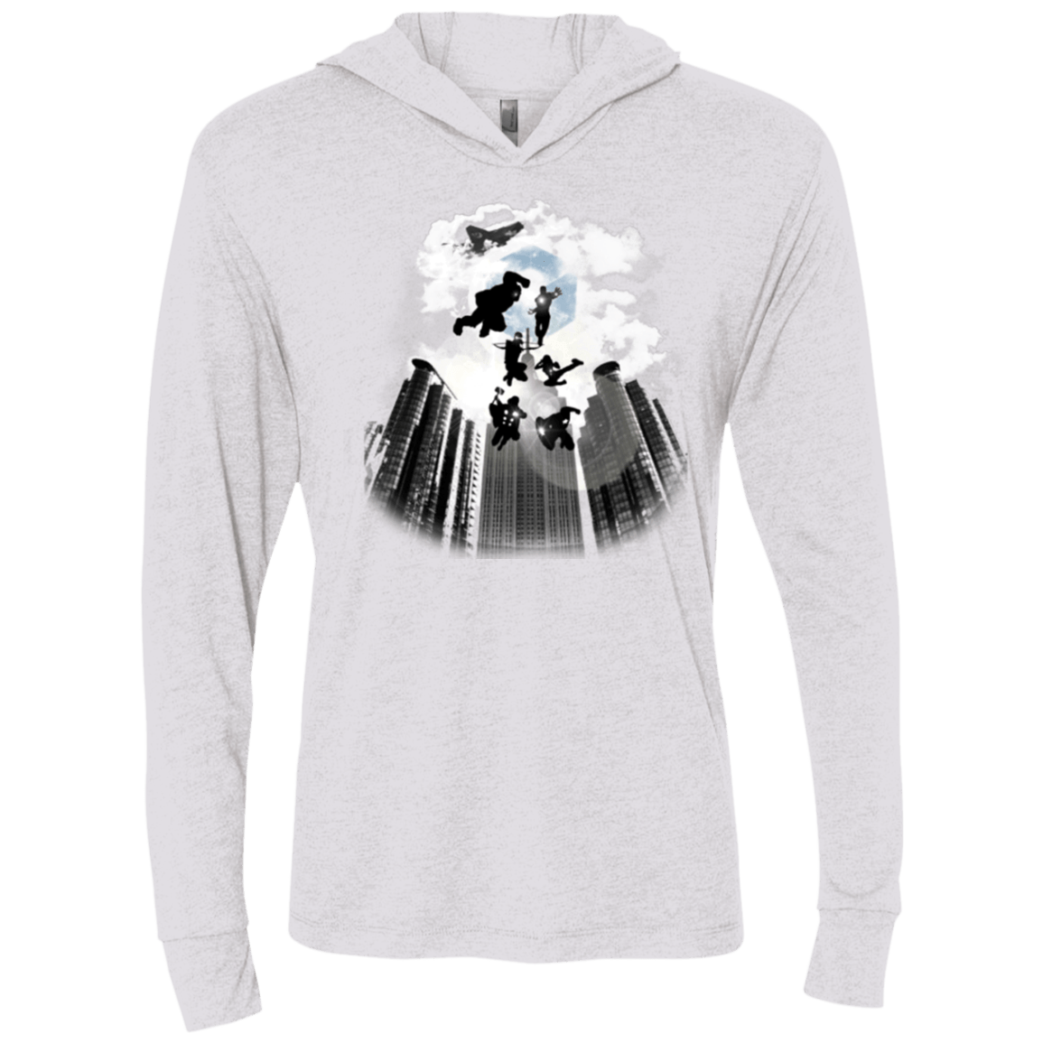 T-Shirts Heather White / X-Small Heroes Assemble!! Triblend Long Sleeve Hoodie Tee