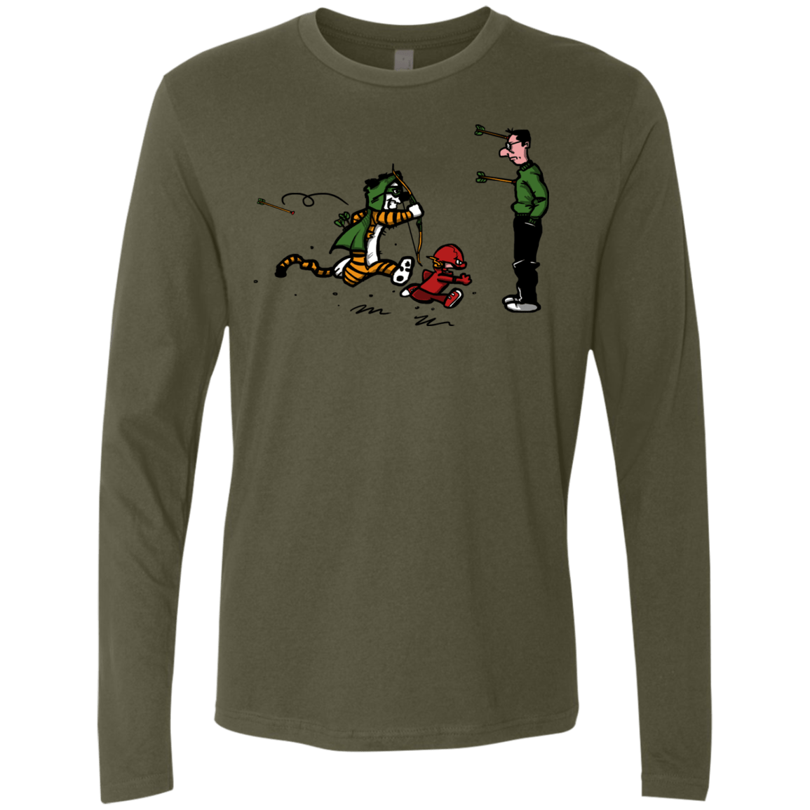 T-Shirts Military Green / S Heroes At Work Men's Premium Long Sleeve