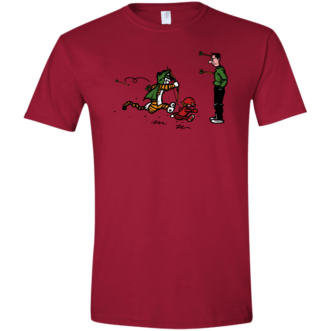 T-Shirts Cardinal Red / S Heroes At Work Men's Semi-Fitted Softstyle