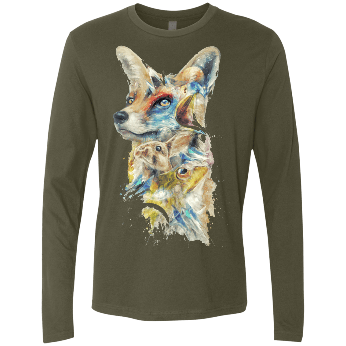 T-Shirts Military Green / Small Heroes of Lylat Star Fox Men's Premium Long Sleeve