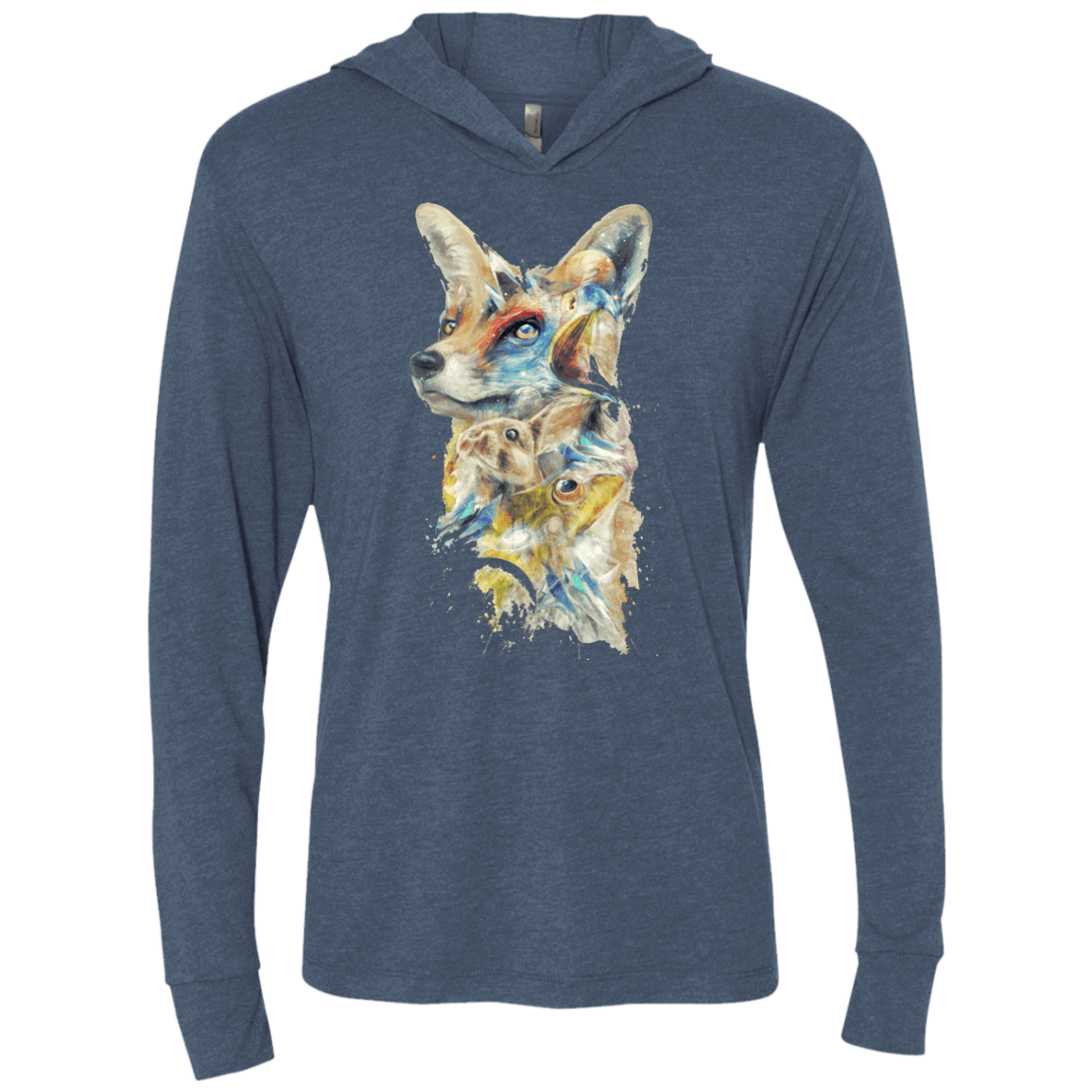 T-Shirts Indigo / X-Small Heroes of Lylat Star Fox Triblend Long Sleeve Hoodie Tee