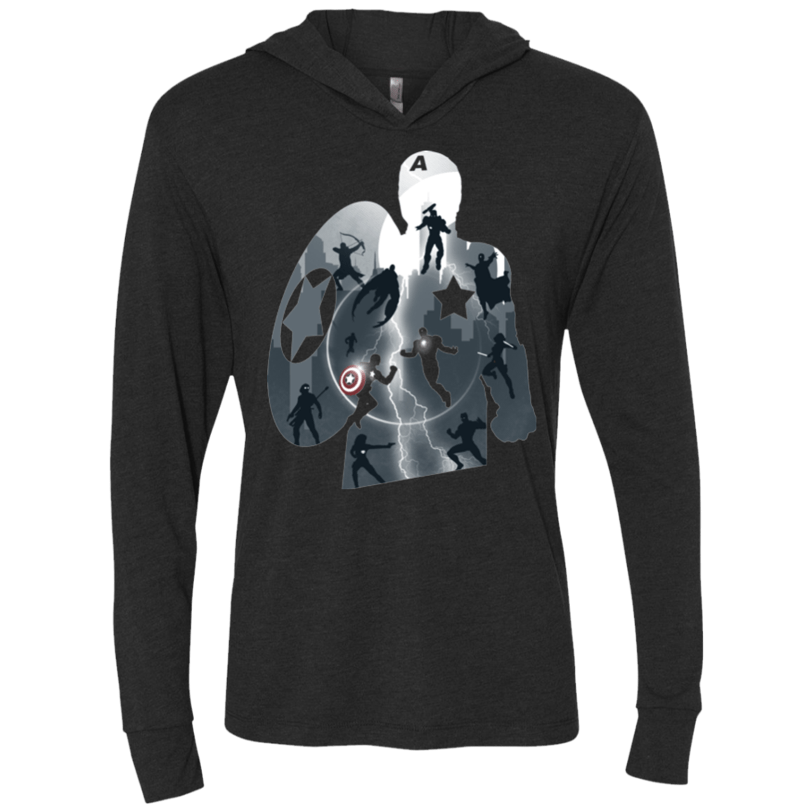 T-Shirts Vintage Black / X-Small Heroes War Triblend Long Sleeve Hoodie Tee