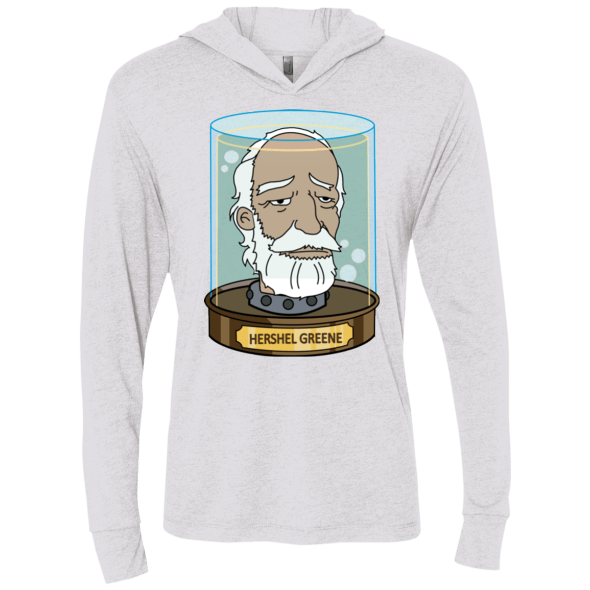 T-Shirts Heather White / X-Small Hershel Greene Head Triblend Long Sleeve Hoodie Tee