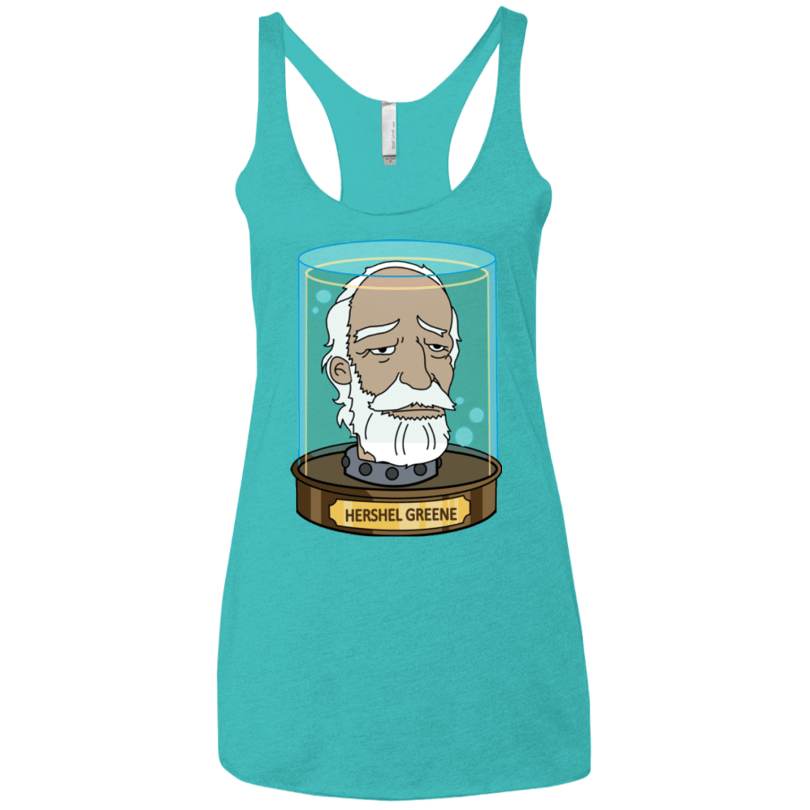 T-Shirts Tahiti Blue / X-Small Hershel Greene Head Women's Triblend Racerback Tank