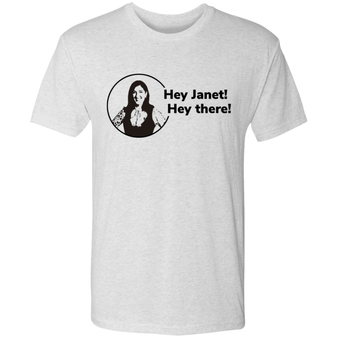 T-Shirts Heather White / S Hey Janet Men's Triblend T-Shirt