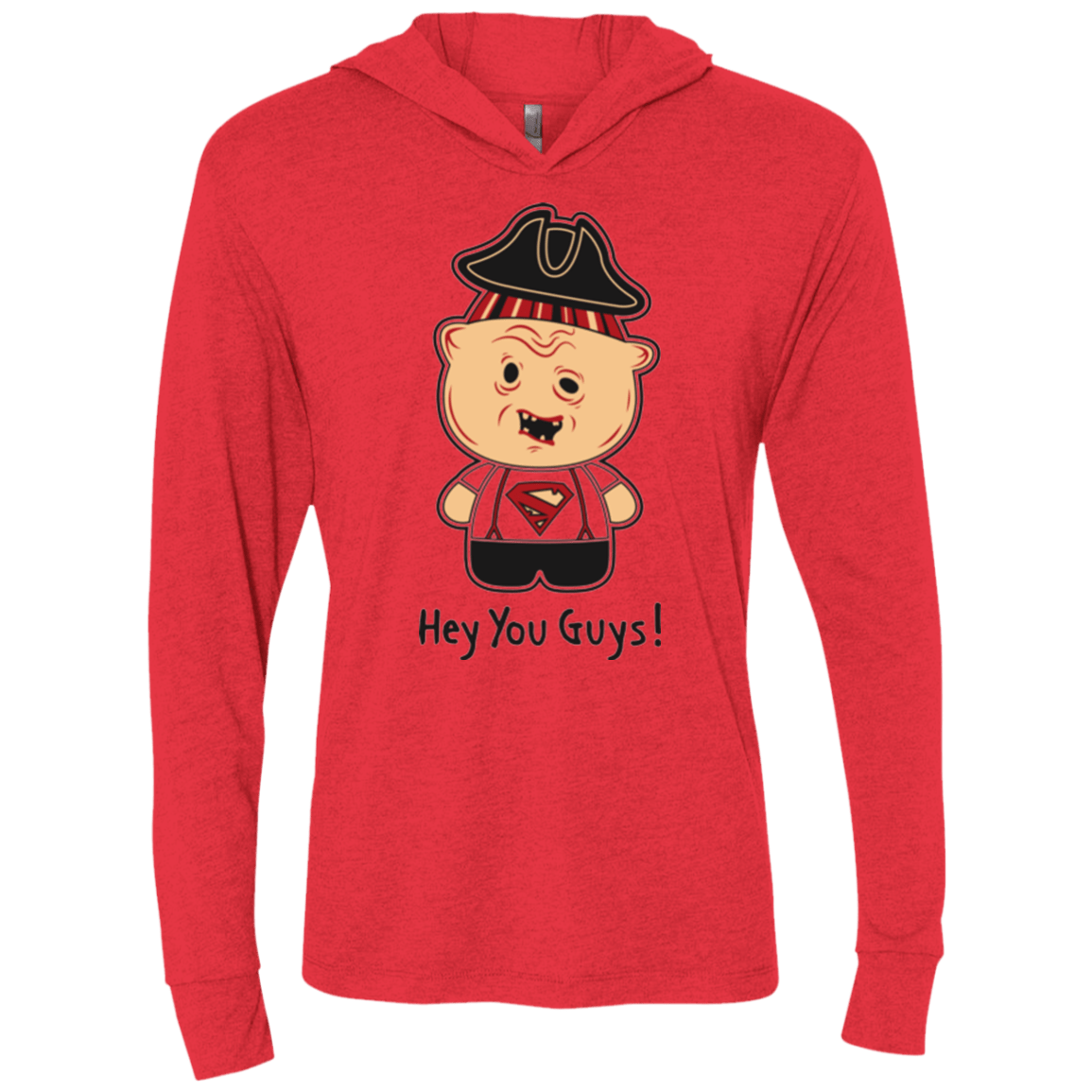 T-Shirts Vintage Red / X-Small Hey You Guys Triblend Long Sleeve Hoodie Tee