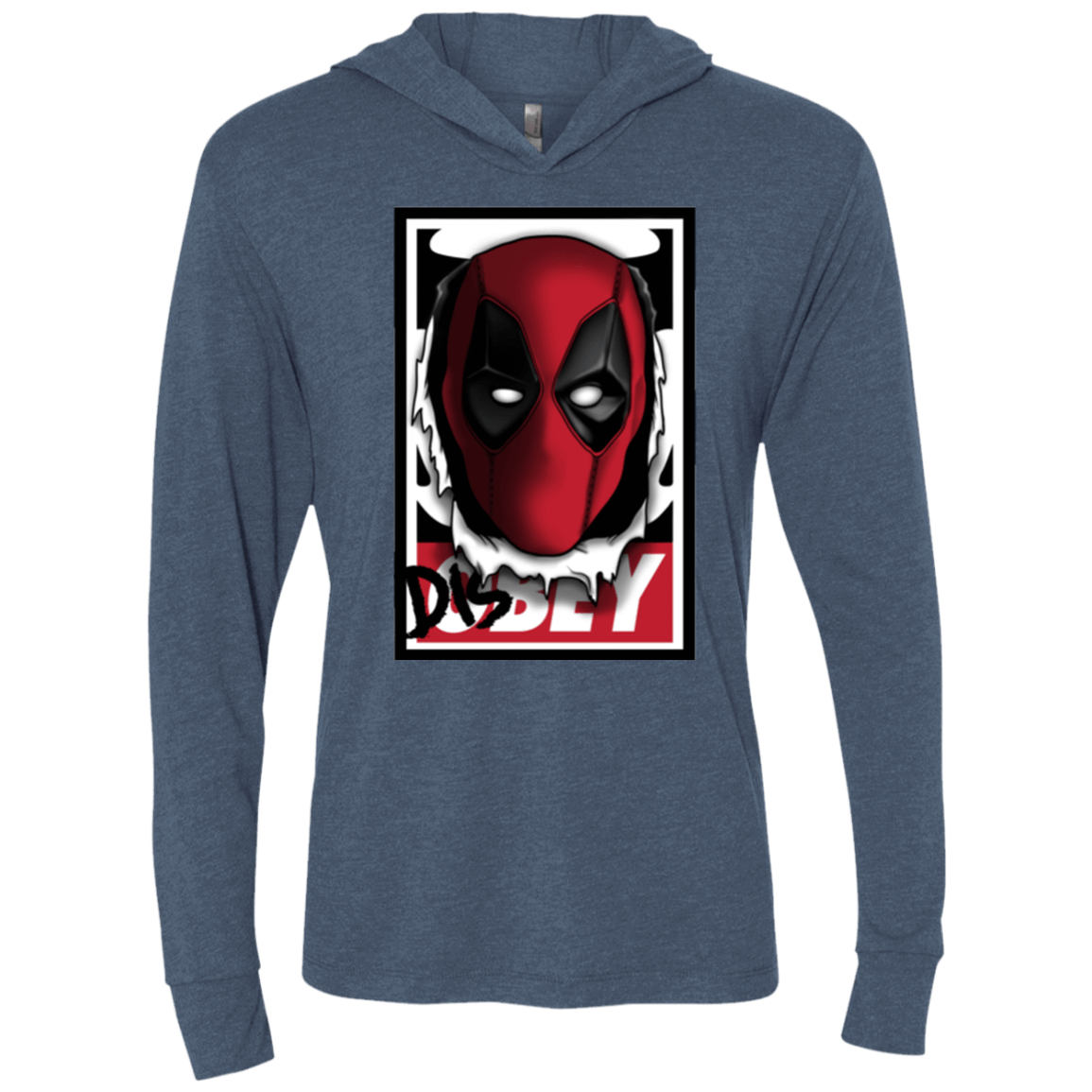 T-Shirts Indigo / X-Small Hi there Triblend Long Sleeve Hoodie Tee