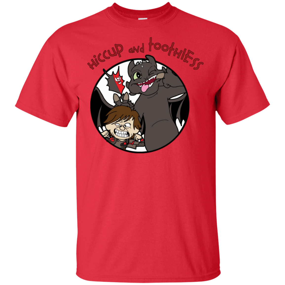 T-Shirts Red / S Hiccup and Toothless T-Shirt