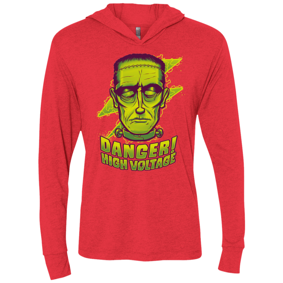 T-Shirts Vintage Red / X-Small HIGH VOLTAGE Triblend Long Sleeve Hoodie Tee