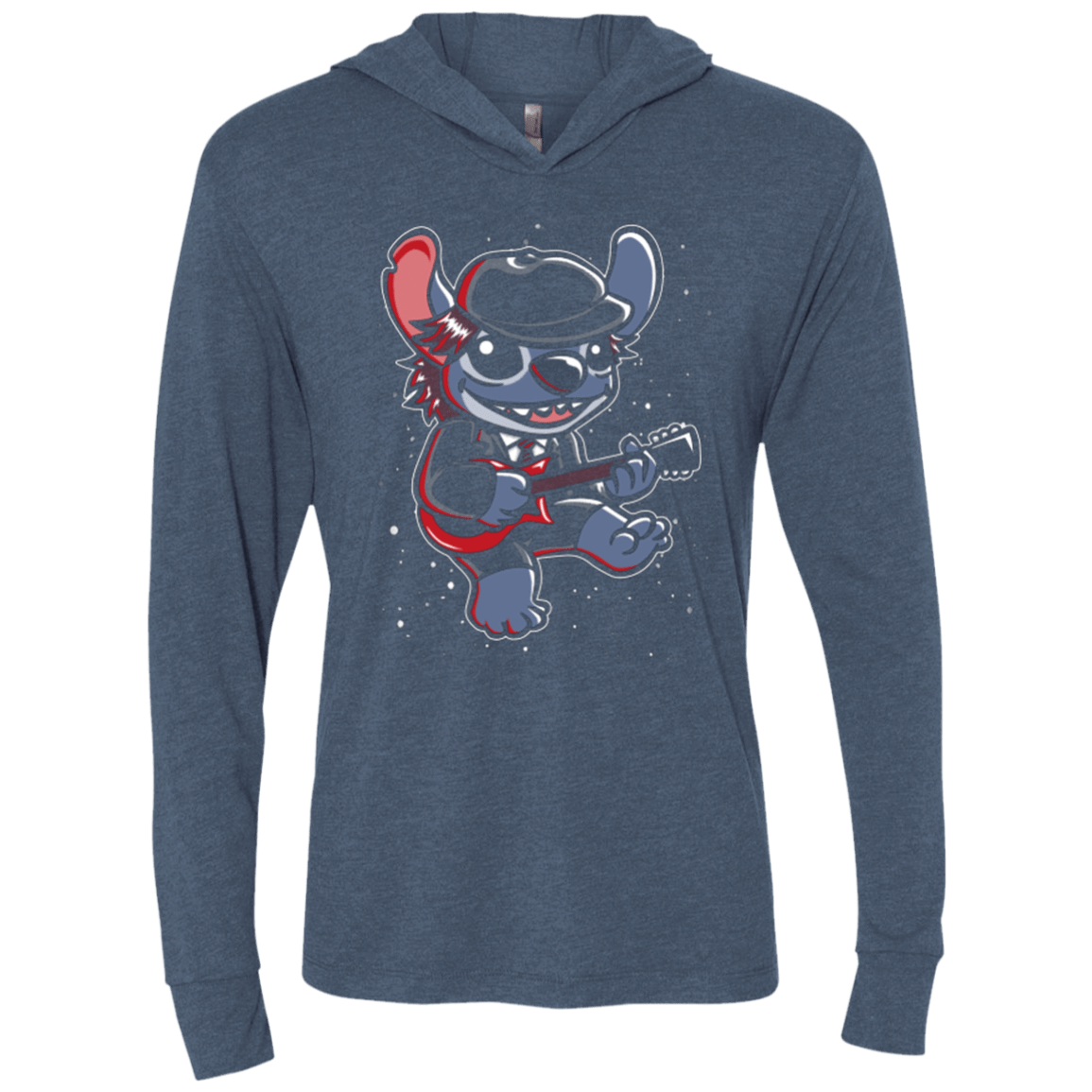 T-Shirts Indigo / X-Small Highway to Space Triblend Long Sleeve Hoodie Tee