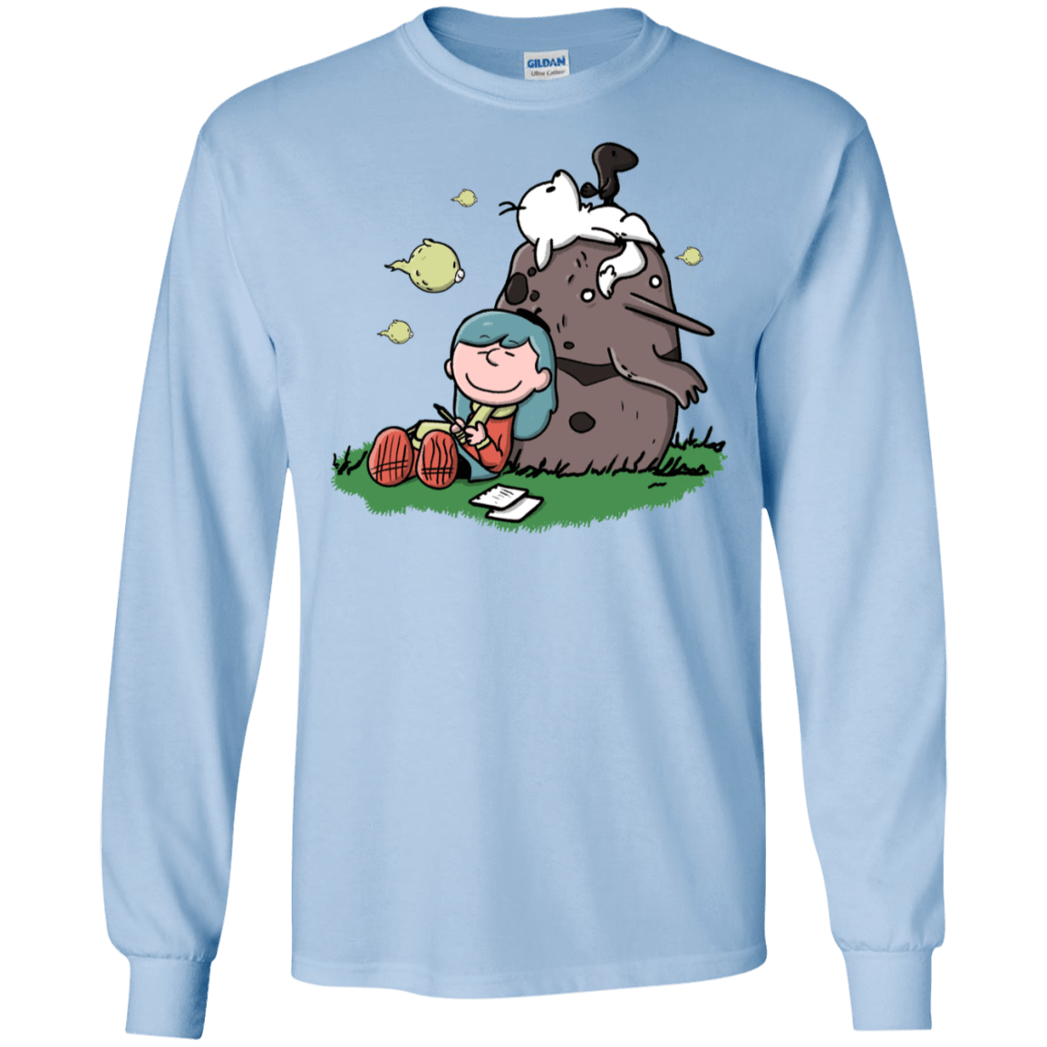 T-Shirts Light Blue / S Hilda Brown Men's Long Sleeve T-Shirt