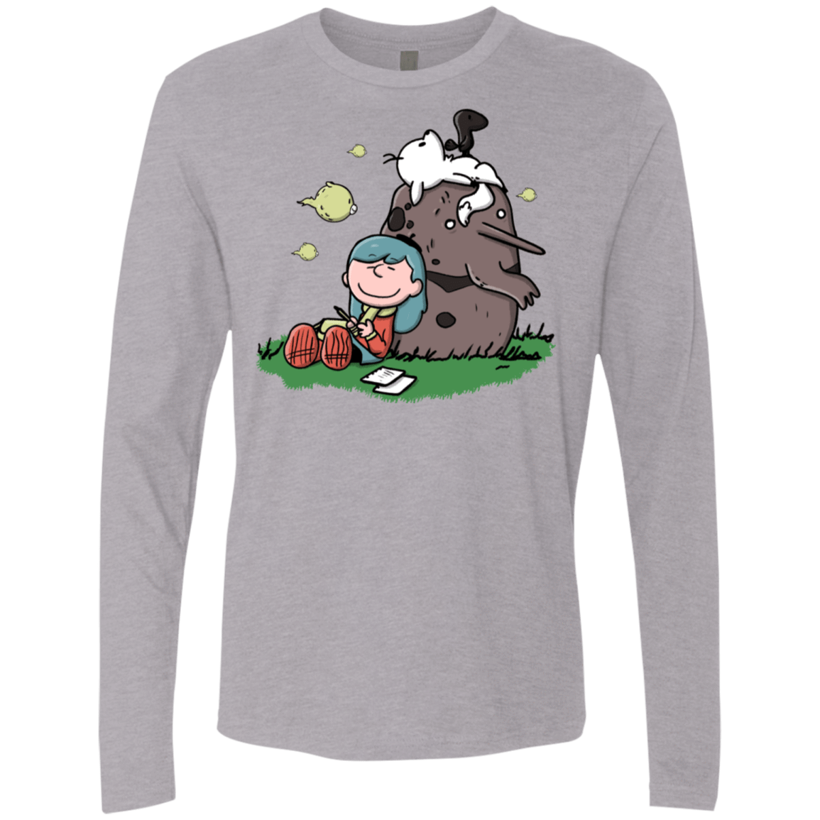 T-Shirts Heather Grey / S Hilda Brown Men's Premium Long Sleeve