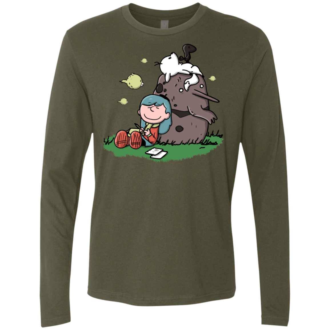 T-Shirts Military Green / S Hilda Brown Men's Premium Long Sleeve