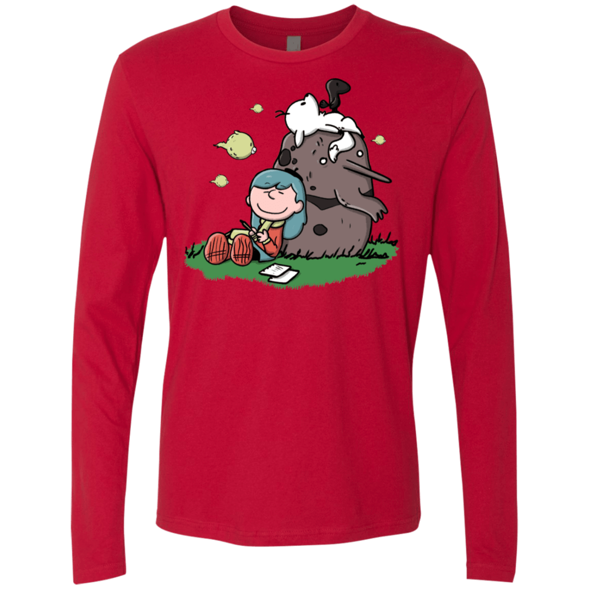 T-Shirts Red / S Hilda Brown Men's Premium Long Sleeve