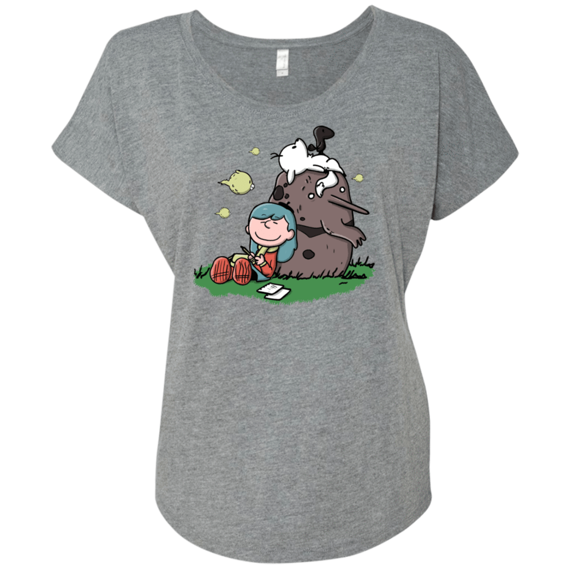 T-Shirts Premium Heather / X-Small Hilda Brown Triblend Dolman Sleeve