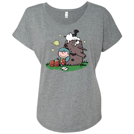T-Shirts Premium Heather / X-Small Hilda Brown Triblend Dolman Sleeve