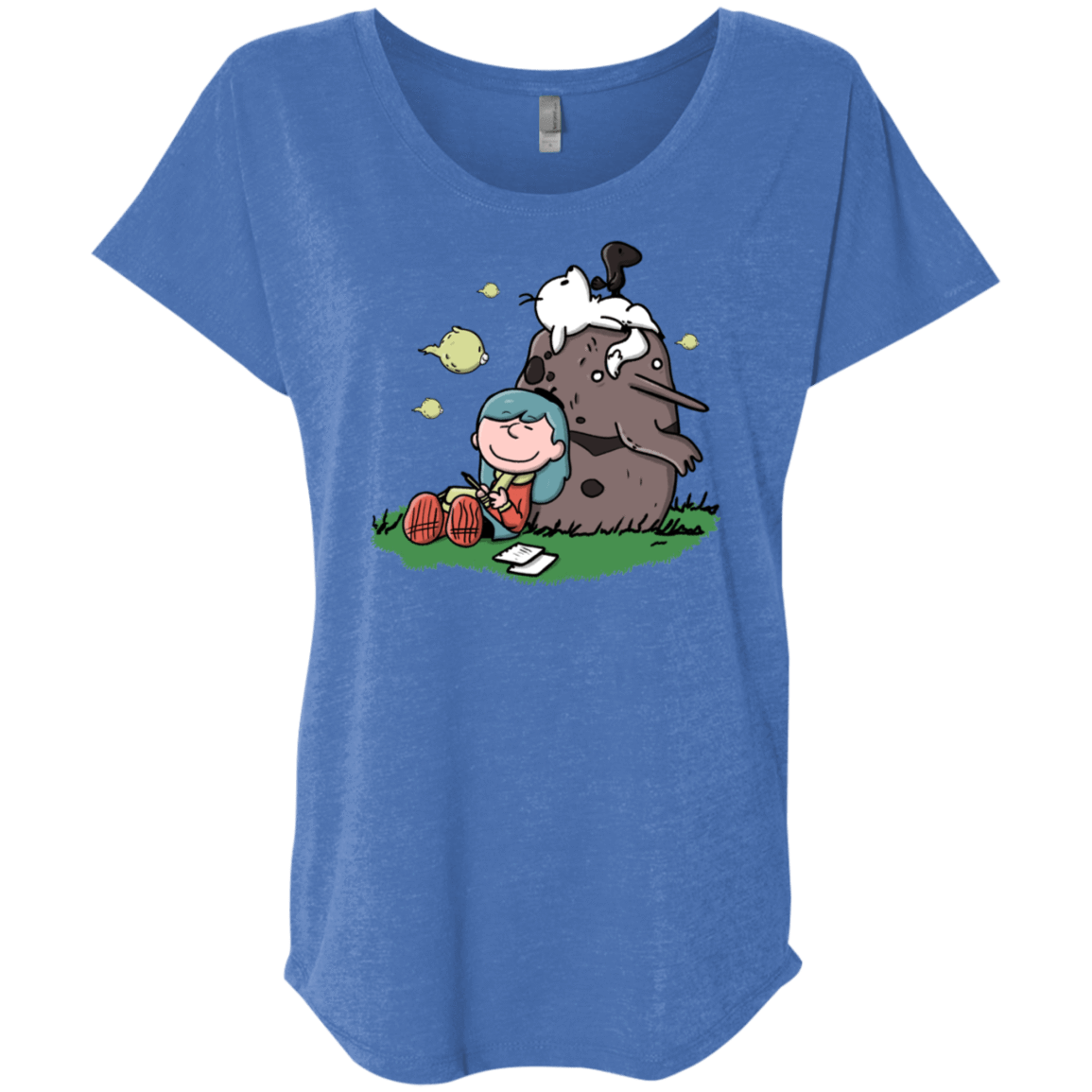 T-Shirts Vintage Royal / X-Small Hilda Brown Triblend Dolman Sleeve