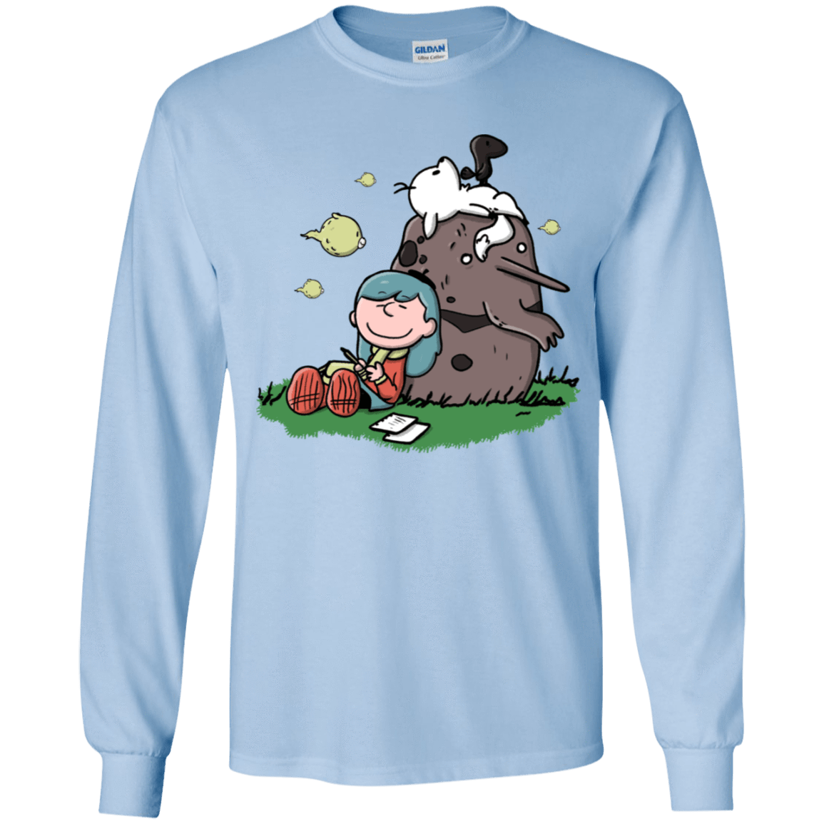 T-Shirts Light Blue / YS Hilda Brown Youth Long Sleeve T-Shirt