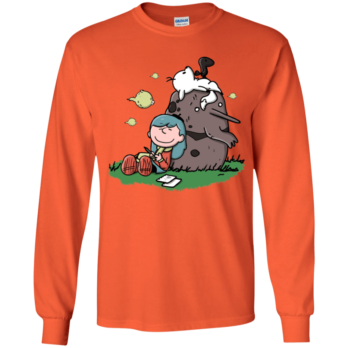 T-Shirts Orange / YS Hilda Brown Youth Long Sleeve T-Shirt