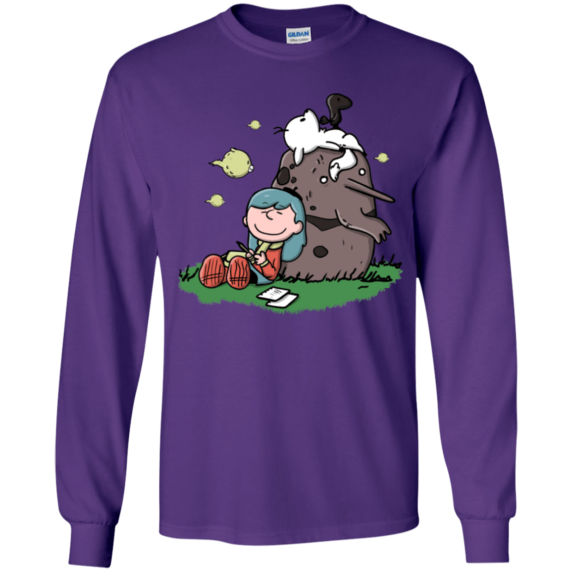 T-Shirts Purple / YS Hilda Brown Youth Long Sleeve T-Shirt