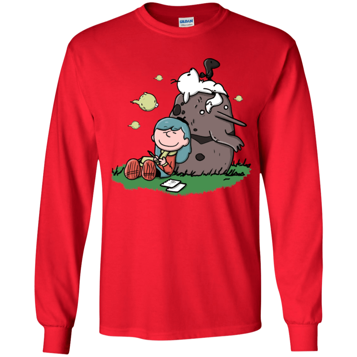 T-Shirts Red / YS Hilda Brown Youth Long Sleeve T-Shirt
