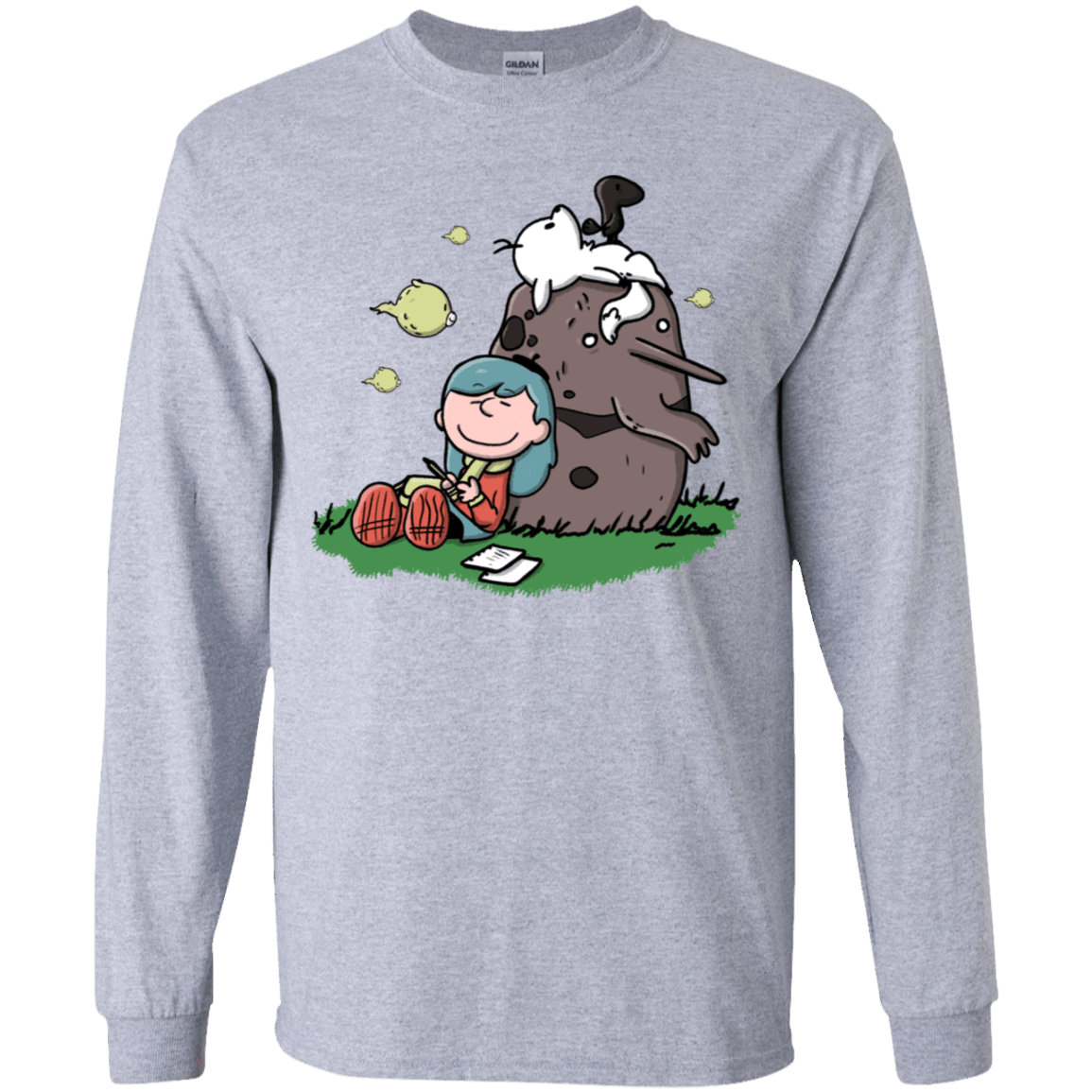 T-Shirts Sport Grey / YS Hilda Brown Youth Long Sleeve T-Shirt