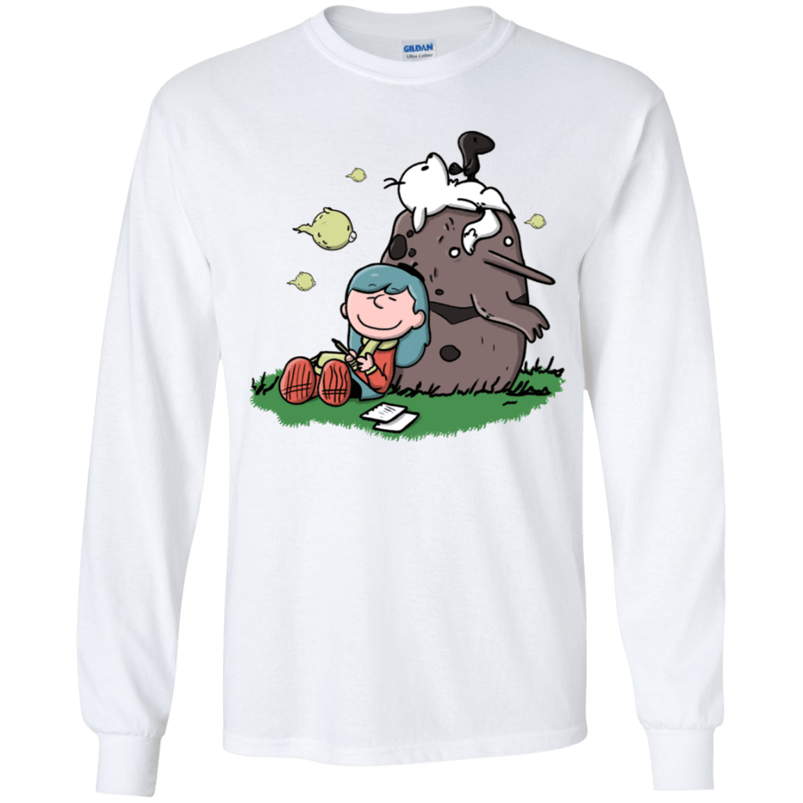 T-Shirts White / YS Hilda Brown Youth Long Sleeve T-Shirt