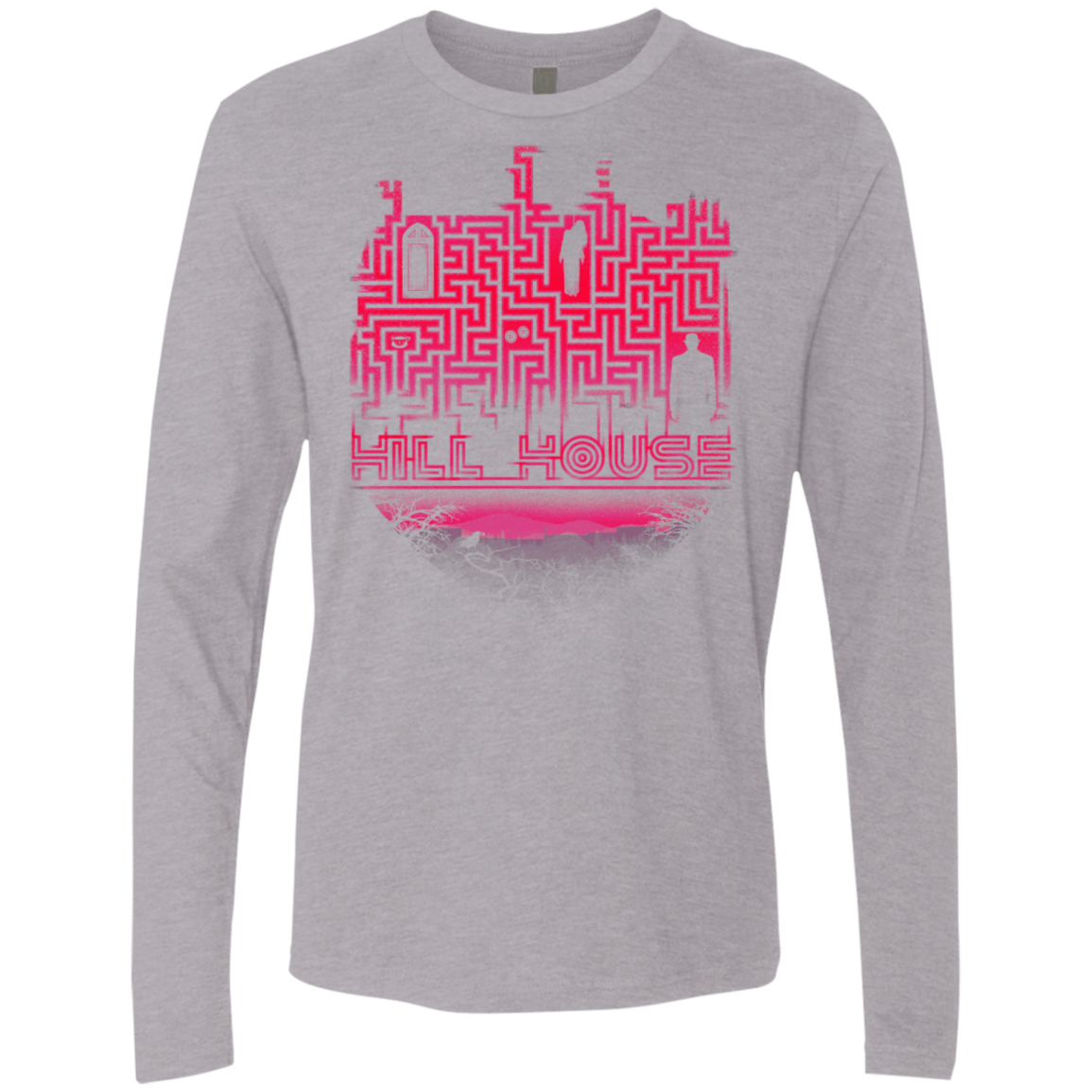 T-Shirts Heather Grey / S Hill House Silhouette Men's Premium Long Sleeve