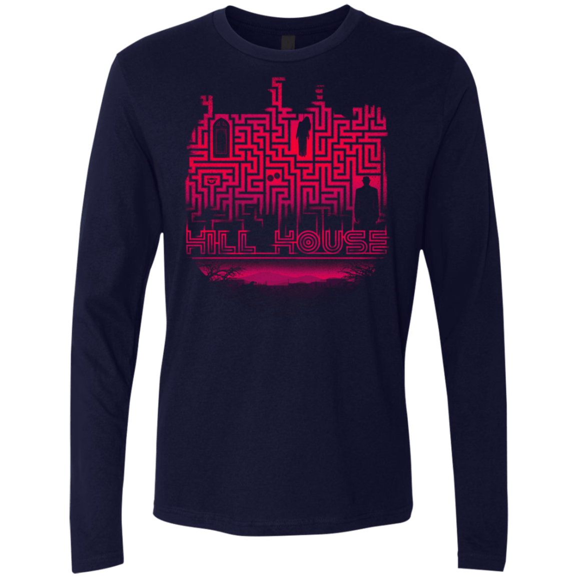 T-Shirts Midnight Navy / S Hill House Silhouette Men's Premium Long Sleeve
