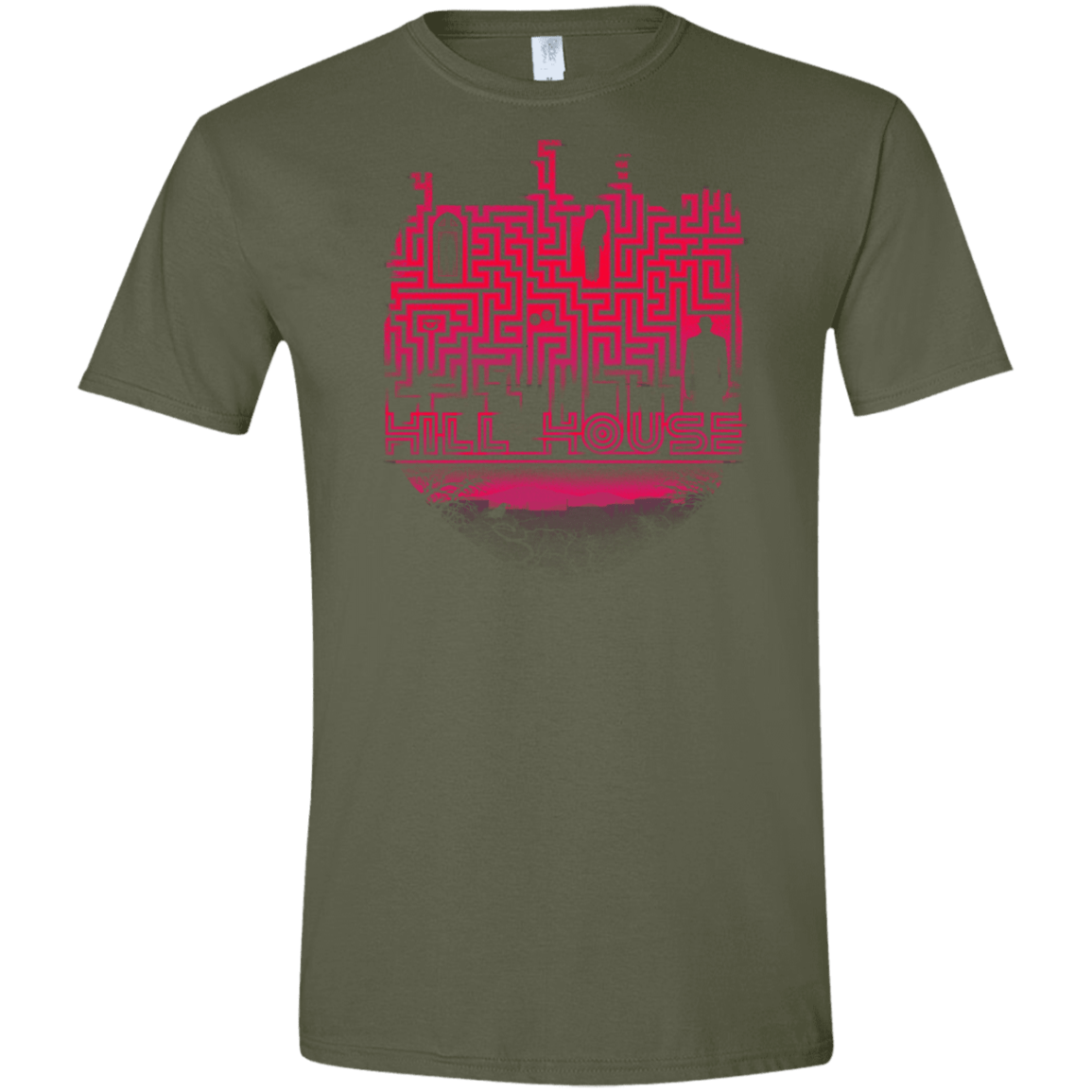 T-Shirts Military Green / S Hill House Silhouette Men's Semi-Fitted Softstyle
