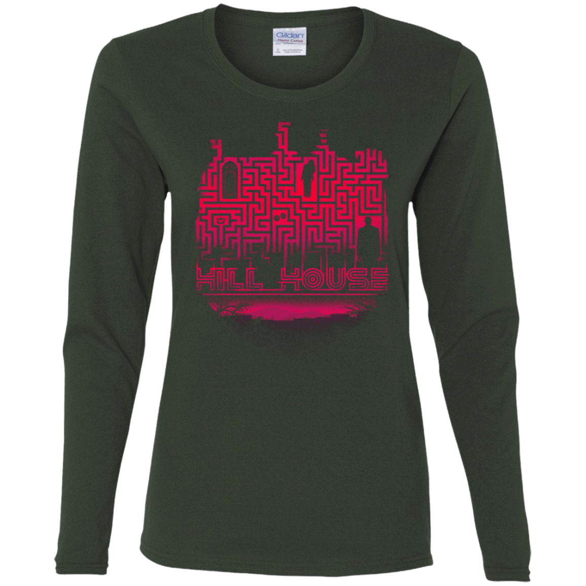 T-Shirts Forest / S Hill House Silhouette Women's Long Sleeve T-Shirt