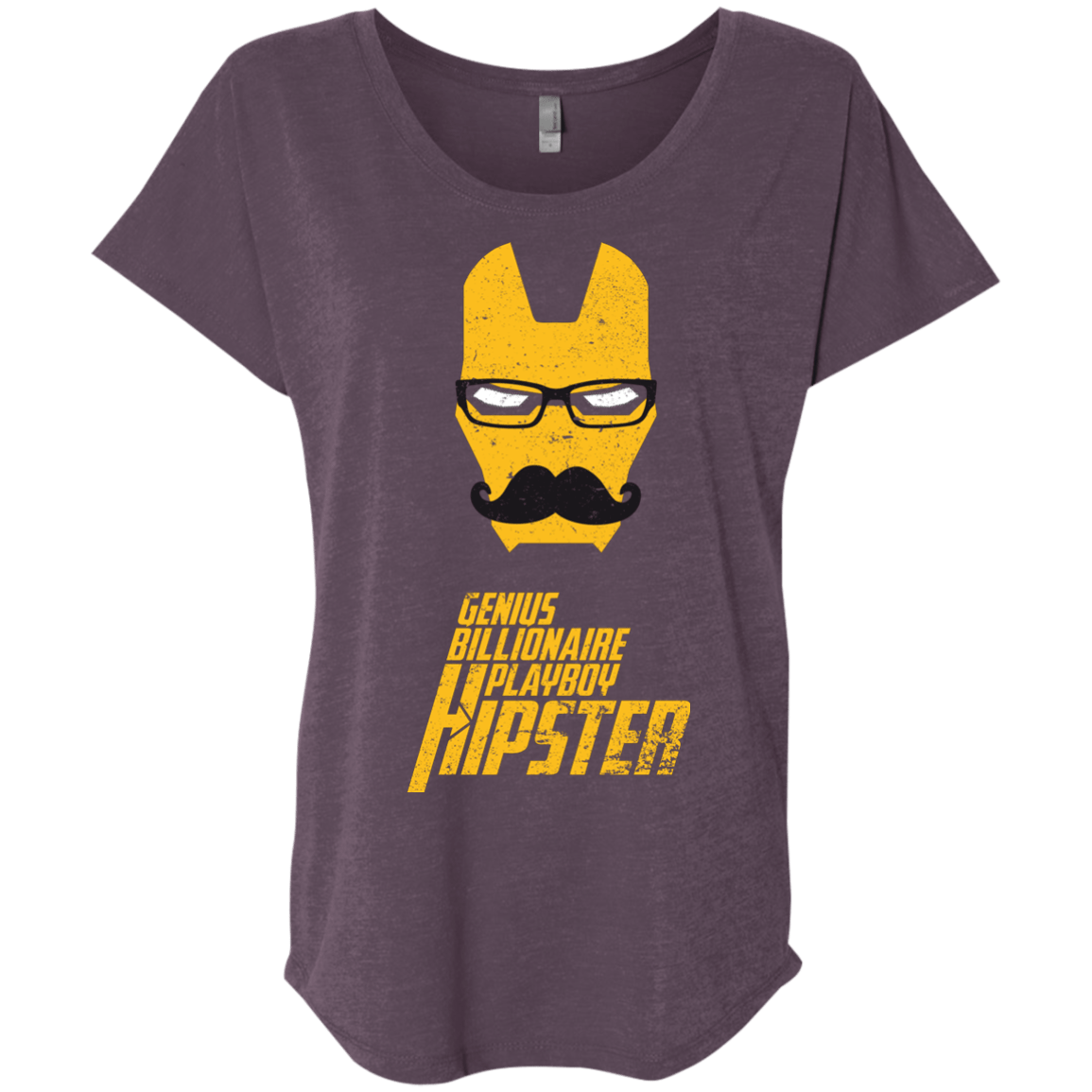 T-Shirts Vintage Purple / X-Small HIPSTER Triblend Dolman Sleeve