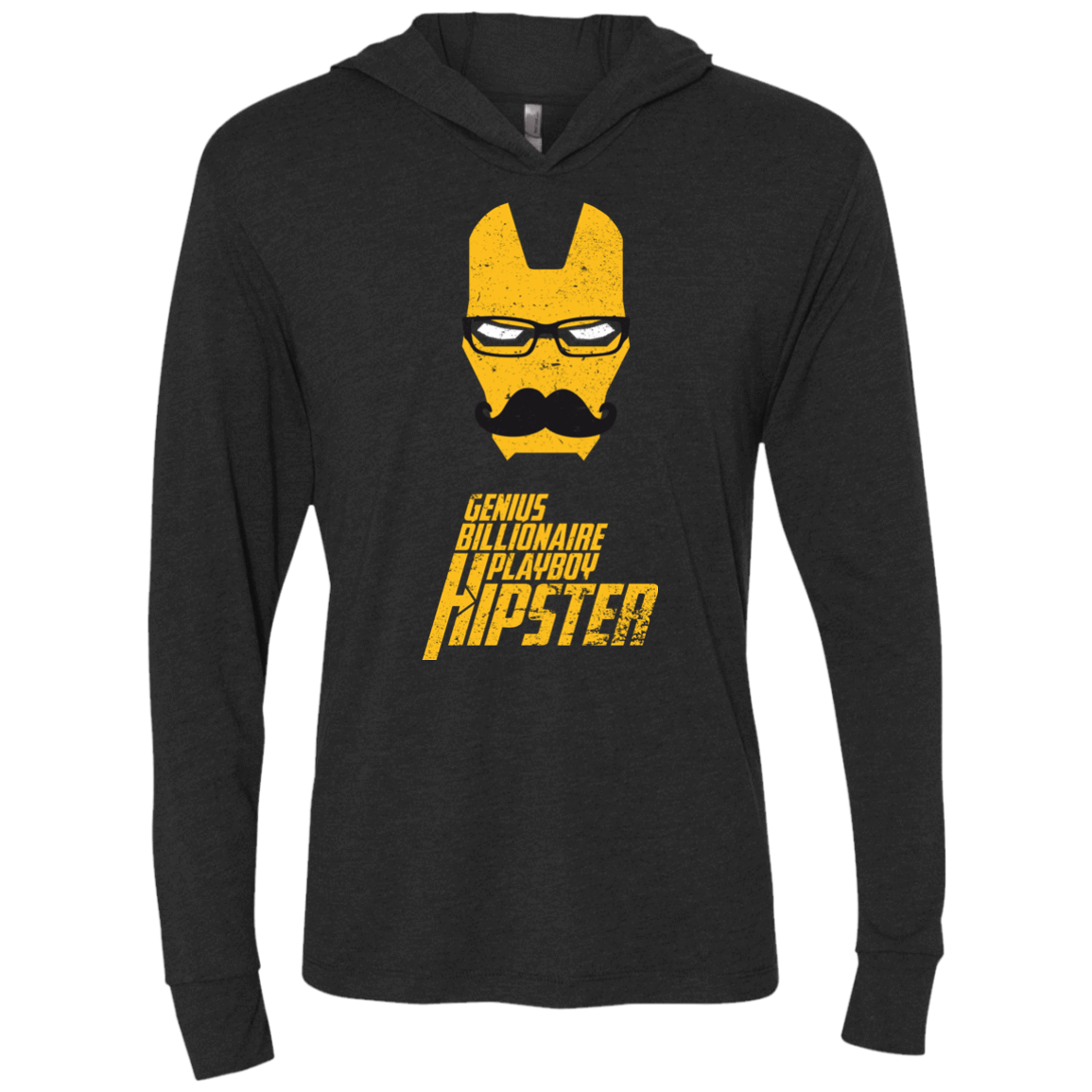 T-Shirts Vintage Black / X-Small HIPSTER Triblend Long Sleeve Hoodie Tee