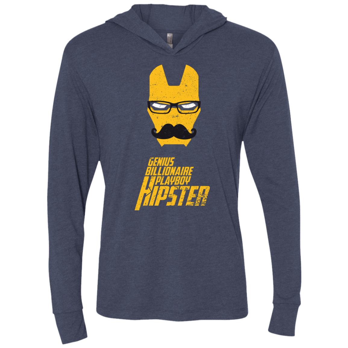 T-Shirts Vintage Navy / X-Small HIPSTER Triblend Long Sleeve Hoodie Tee