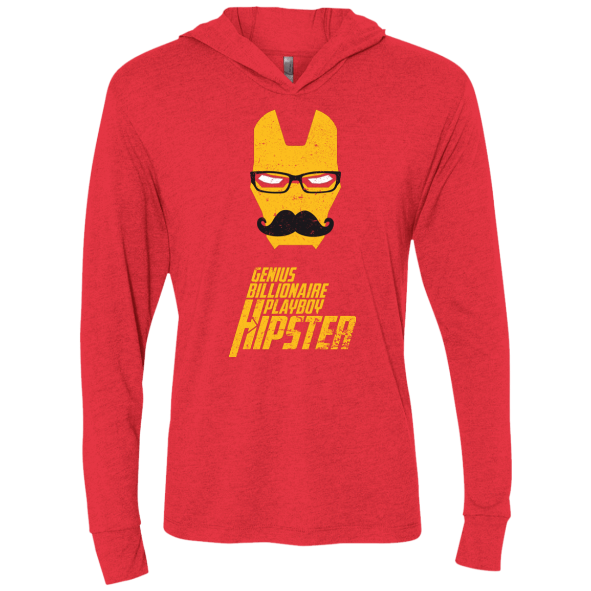 T-Shirts Vintage Red / X-Small HIPSTER Triblend Long Sleeve Hoodie Tee