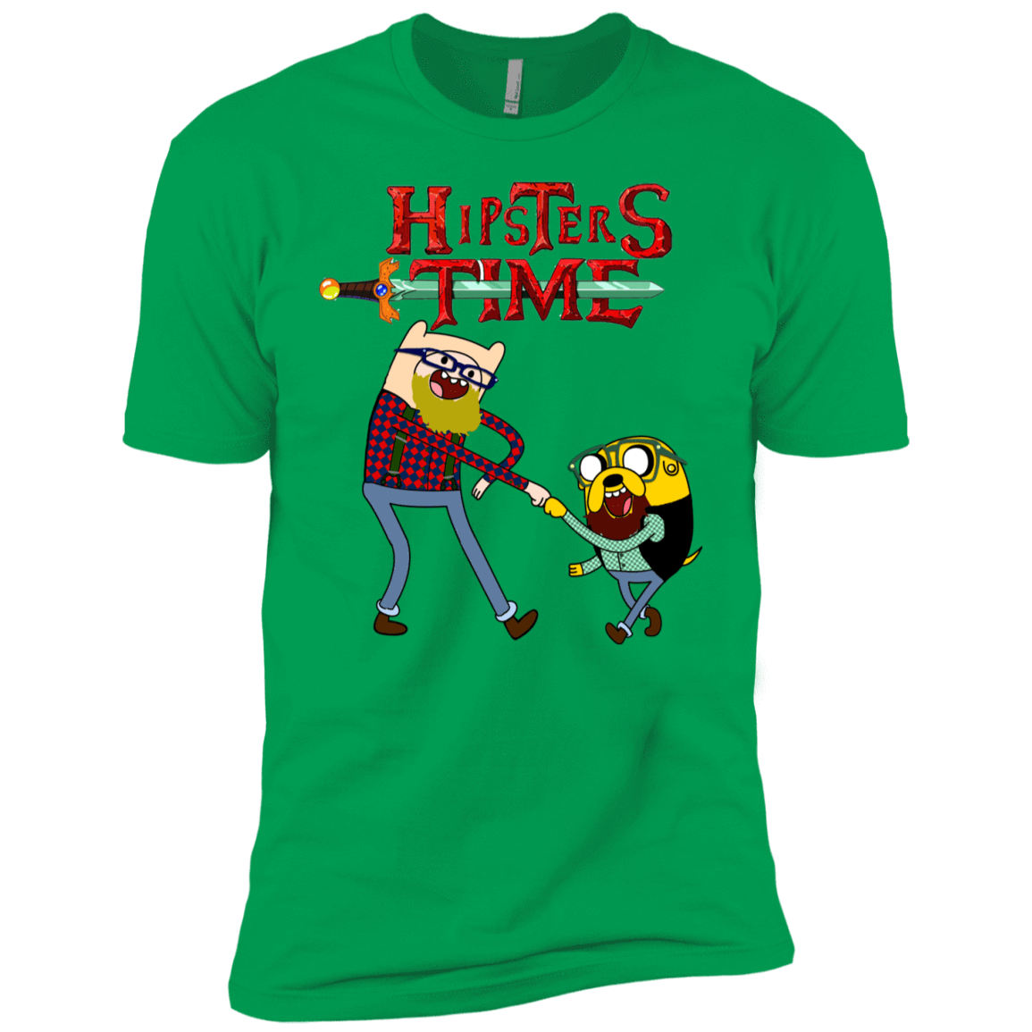 T-Shirts Kelly Green / YXS Hipsters Time Boys Premium T-Shirt