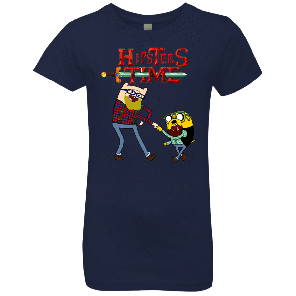T-Shirts Midnight Navy / YXS Hipsters Time Girls Premium T-Shirt
