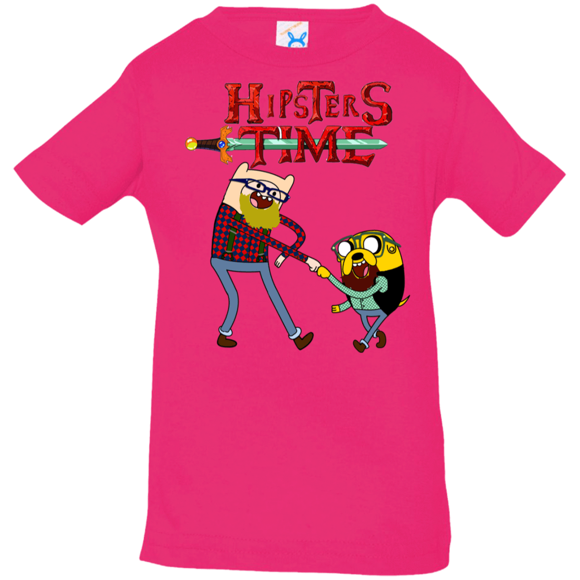 T-Shirts Hot Pink / 6 Months Hipsters Time Infant Premium T-Shirt