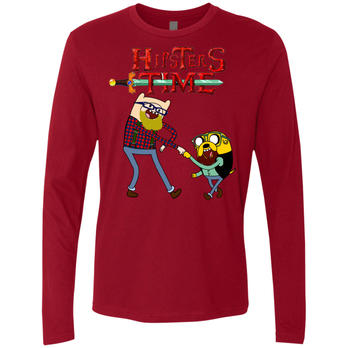 T-Shirts Cardinal / S Hipsters Time Men's Premium Long Sleeve