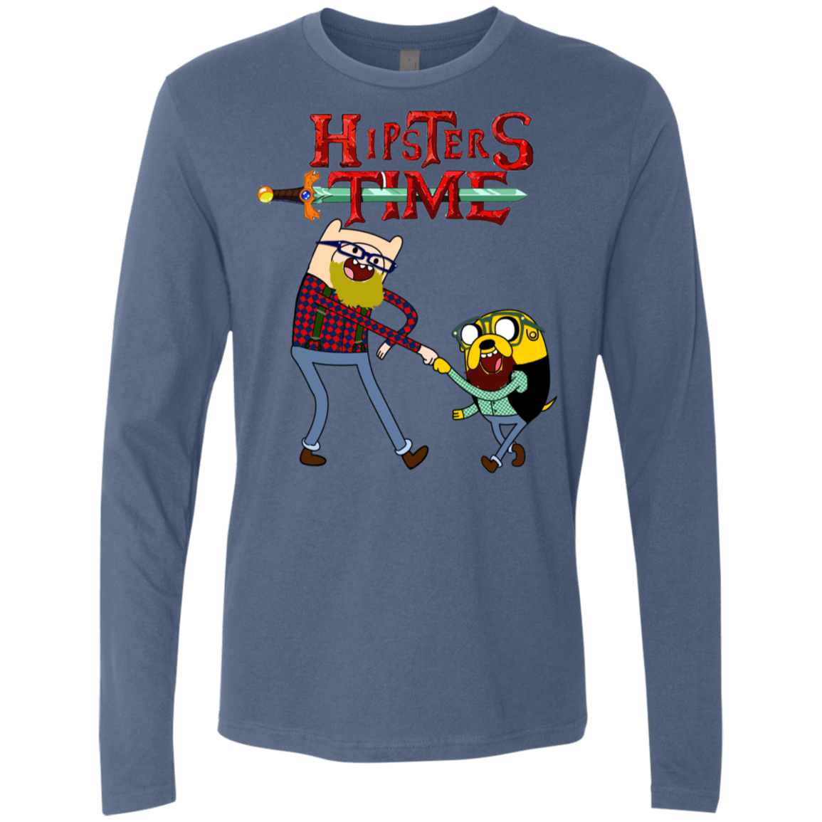 T-Shirts Indigo / S Hipsters Time Men's Premium Long Sleeve